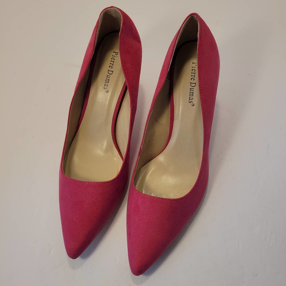 Pierre Dumas Women's Hot Pink Suede Pumps Size 10